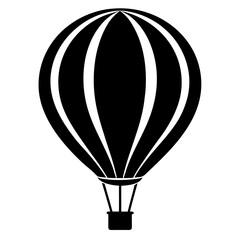 Obraz premium Hot Air Balloon vector clean black silhouette design white background