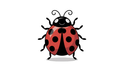 Happy Ladybug Cartoon Illustration