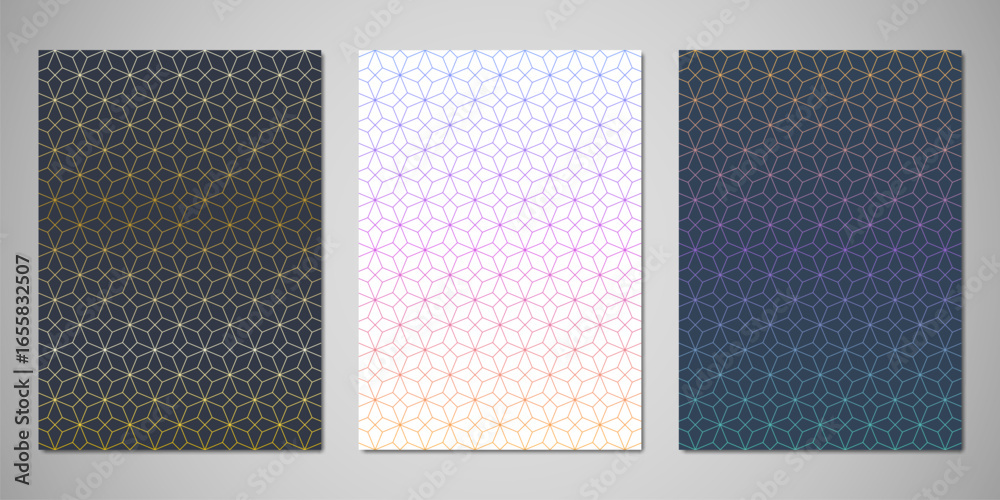 Wall mural abstract covers and brochures with geometric backgrounds of polygon shape patterns
