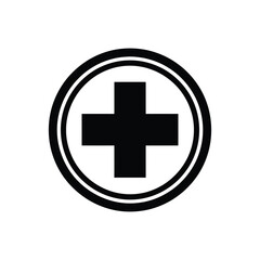 Obraz premium Medical cross symbol in a circle representing health, care, and medical services for hospitals and clinics