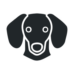Minimalistic dachshund dog icon with bold outline