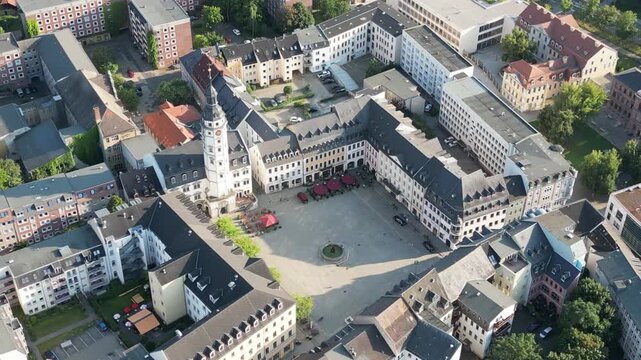 aerial view of the city gera in Thuringia, germany 