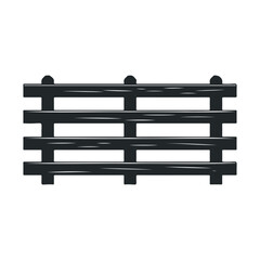 Fototapeta premium Illustration of a rustic wooden fence design in black and white