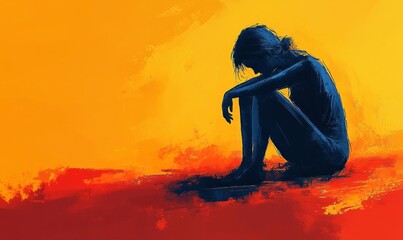 Depiction of depression and mental health struggles, showcasing a person appearing sad and withdrawn, symbolizing emotional pain and inner turmoil, emphasizing the need for mental, Generative AI