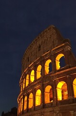 Colosseum at night in Rome, Italy. Famous landmark