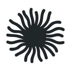 Abstract black sunburst circular pattern with radiating lines