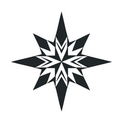 Obraz premium Abstract geometric black star design with eight points