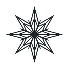 Obraz premium Intricate eight-pointed star design with geometric lines and symmetry