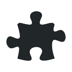 Obraz premium Black puzzle piece silhouette isolated on white background