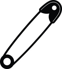 Safety Pin Silhouette Icon