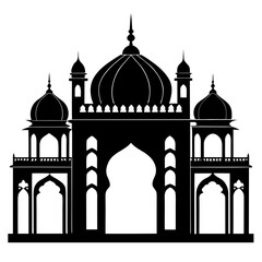 Mughal Arch Designs vector clean black silhouette design white background