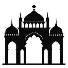 Mughal Arch Designs vector clean black silhouette design white background