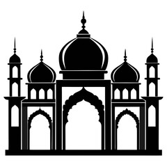 Mughal Arch Designs vector clean black silhouette design white background