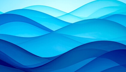 Obraz premium Abstract Blue Waves: A Serene and Fluid Composition of Color and Form