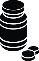 Pill Bottle Silhouette Icon