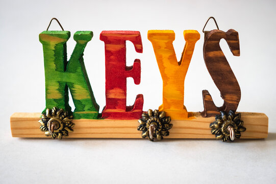 Key holder in front of white background