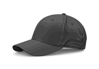 A solid gray baseball cap casts a light shadow on a white background