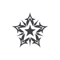 Obraz premium Dark grey abstract starburst or snowflake geometric pattern on white background vector illustration