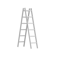 White wooden ladder. Isolated. 3d illustration.