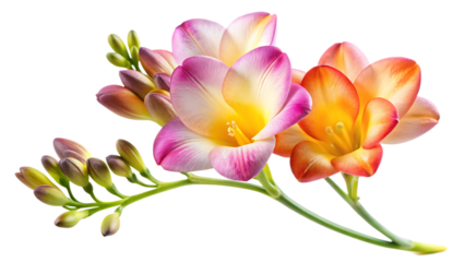 freesia flower isolated on white background PNG, AI GENERATED