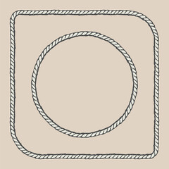 Rope bad texture outline line border pattern brush