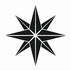 Obraz premium Stylized eight pointed starburst compass rose design