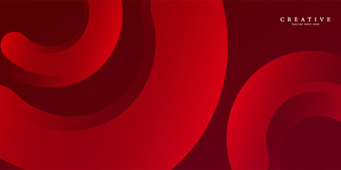 Abstract red banner background. Glowing geometric shapes graphic design. Round elements. Futuristic circle shapes. Suit for presentation, cover, brochure, website, flyer, business, poster, booklet