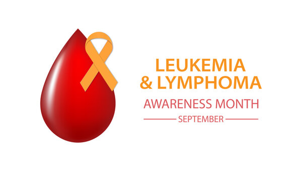 Leukemia Awareness Month. The orange awareness ribbon. A campaign to raise awareness about leukemia in September. Support for the fight against blood cancer. Banner, poster, social media, design. 