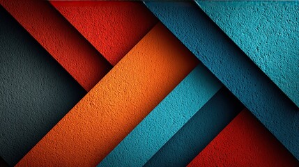 Minimalist 3D abstract geometric patterns in red, blue, orange with soft shadows for modern website design, digital wallpapers and tech-themed UI visuals.