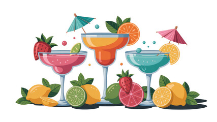 Summer Cocktails A Trio of Refreshing Margaritas with Fresh Fruit