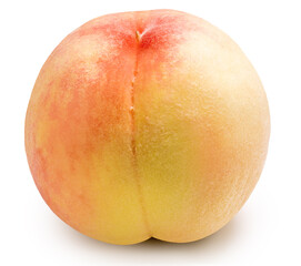 Golden Japanese peach premium fruit isolated on white background with clipping path.