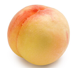 Golden Japanese peach premium fruit isolated on white background with clipping path.