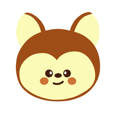 deer. brown. zoo. animal. pet. farm. cartoon. cute character. wild animals. animal character. face. head.