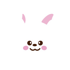 rabbit. bunny. hare. white. pink. zoo. animal. pet. farm. cartoon. cute character. wild animals. animal character. face. head.