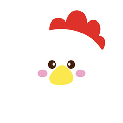 chicken. cock. hen. zoo. animal. pet. farm. cartoon. cute character. wild animals. animal character. face. head.