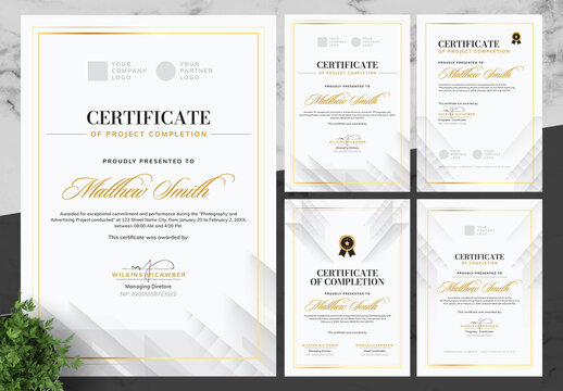 Beige And Black Certificate