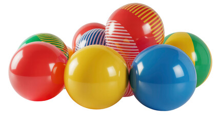 Colorful Plastic Balls, Playful Group of Bright Spheres, Toy Balls Background