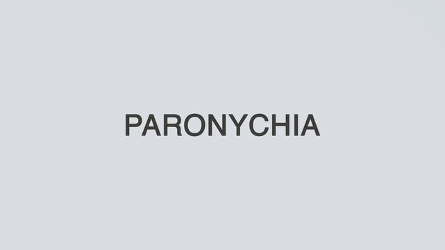 Paronychia stethoscope concept illustration illustrative word text medicine diagnosed with hand holding stethoscope on white background for infection awareness