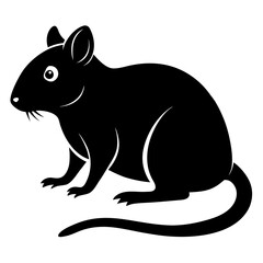 Rat vector clean black silhouette design white background