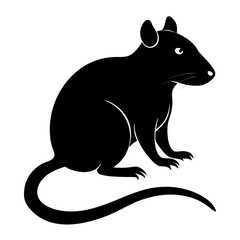 Rat vector clean black silhouette design white background