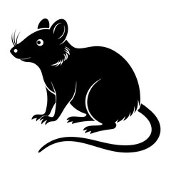 Rat vector clean black silhouette design white background