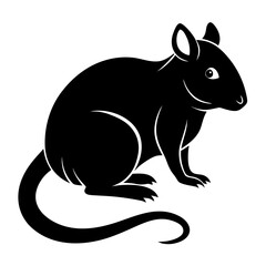 Rat vector clean black silhouette design white background