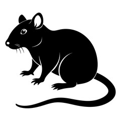 Rat vector clean black silhouette design white background