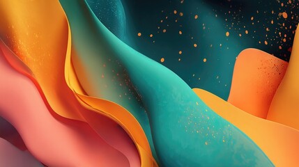 Abstract swirling forms in warm and cool tones