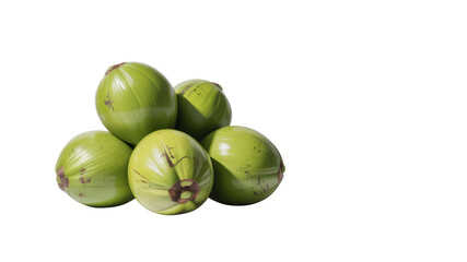 Fresh Green Young Coconuts Close-up Still Life