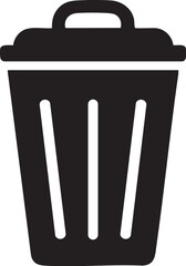 Trash Bin Icon | Garbage Can Symbol | Waste Disposal Sign silhouette vector