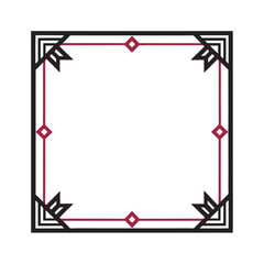 Obraz premium Straight Line Frame with Subtle Tribal Edge Pattern