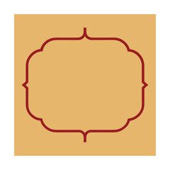 Fototapeta premium Thin Rectangular Frame with Curved Arabic Corners