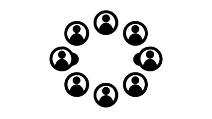 Circular Collaboration: A graphic depicting a cohesive team arrangement, symbolizing teamwork and partnership, a perfect emblem for business and networking.