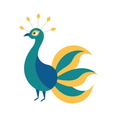 Naklejka premium Mystic Peacock with Divine Light Radiating from Tail Feathers